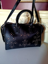 Mellow World  Black Vegan Leather Studded Hand Bag/Crossbody    NEW