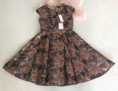 TED BAKER Skater Kleid Brokat tailliert traumschön edel Luxus 38-40  