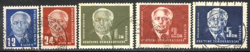 Germany GDR 1950 Unified - President Wihlem Piek - No. 251/255 used (l578)