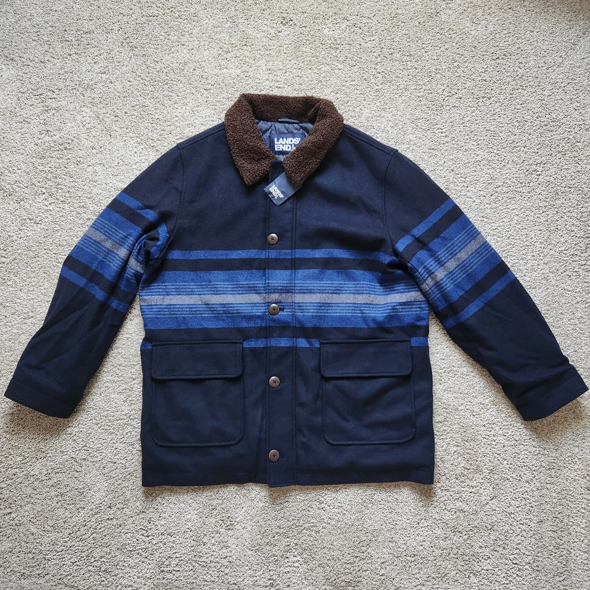 Lands' End Wool Barn Coat Mens Size XL (46-48) | eBay
