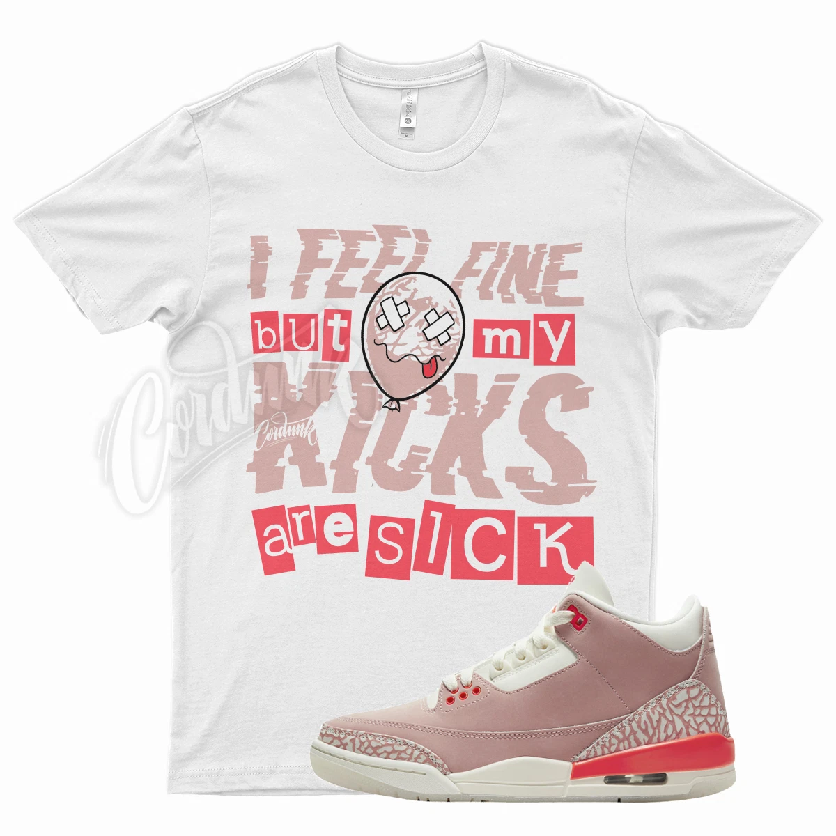 White SICK V2 T Shirt for J1 3 Rust Pink Sail Crimson Infrared May 6
