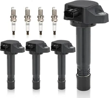 UF582 Ignition Coil & 4504 Double Iridium Spark Plug for 2006-2011 Honda Civic