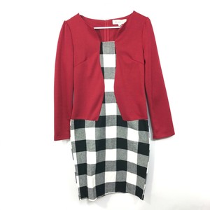 black checked long sleeve blazer dress
