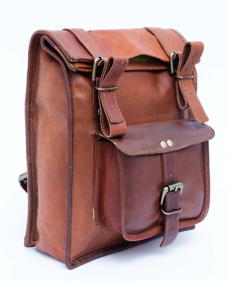 Leder Rucksack Tasche Vintage Backpack Messenger Herren Umhängetasche Laptop ...