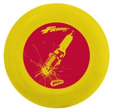Wham-O Super Flyer Frisbee, Color Yellow W/ Red Design