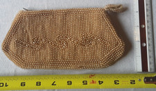 VINTAGE 'Miranda' Faux Pearl Beaded Purse Clutch Handbag Made In Japan Zip Top