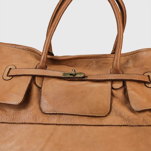 Shopper Italien Leder Groß Tasche Italy Echt Leder Margo E - Picture 6 of 9