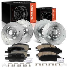 Drilled Rotors & Ceramic Brake Pads for Cadillac XT5 17-20 XT6 2020 Front & Rear