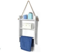 Farmhouse Wooden Ladder Hand Towel Rack Bathroom Kitchen Hanging