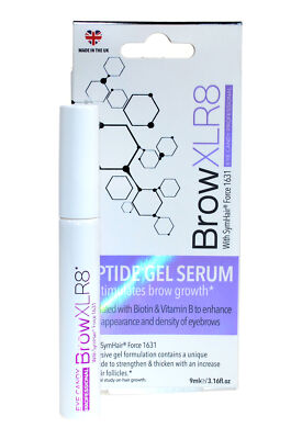 Brow Growth Serum XLR8 Rapid Peptide Gel Biotin Eye Candy UK Herstellung 9ml