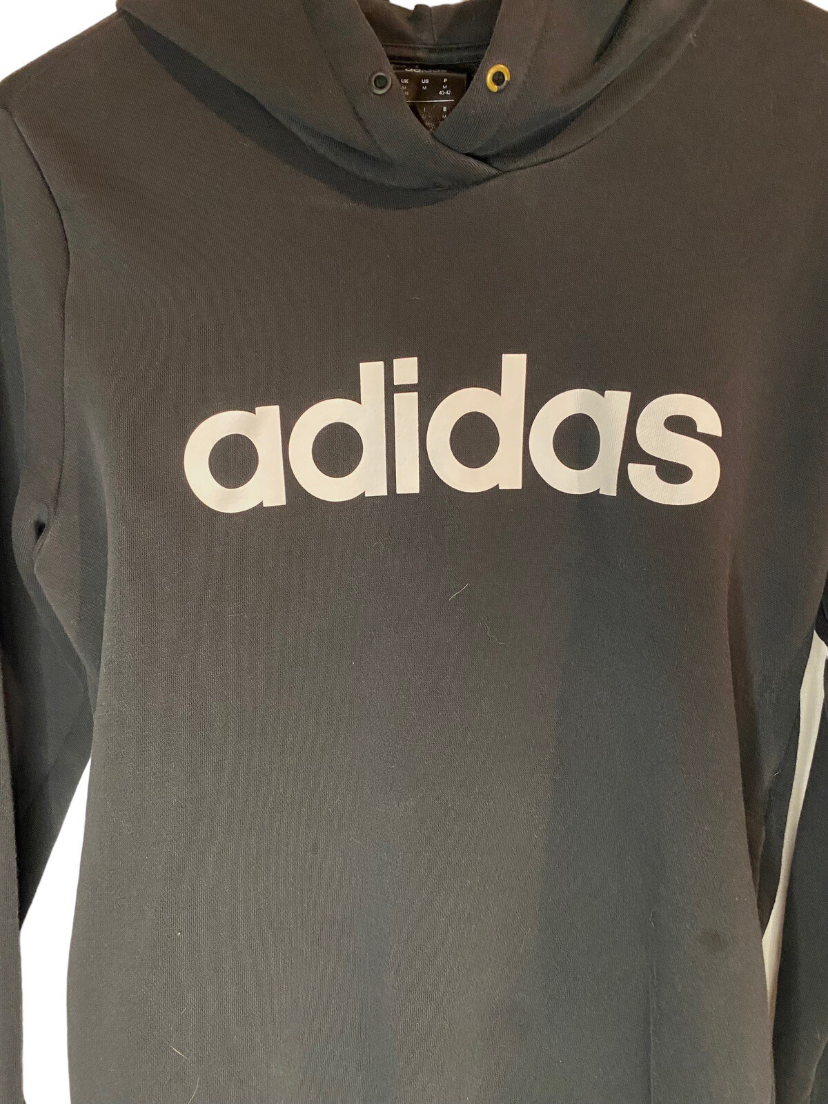 Adidas Women Essentials Linear Pullover Hoodie Sweatshirt Hoody Size M thumbnail 2