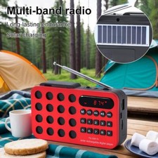 Mini Portable Pocket FM Radio Solar Charging Wireless Speakers Support USB N1Y1