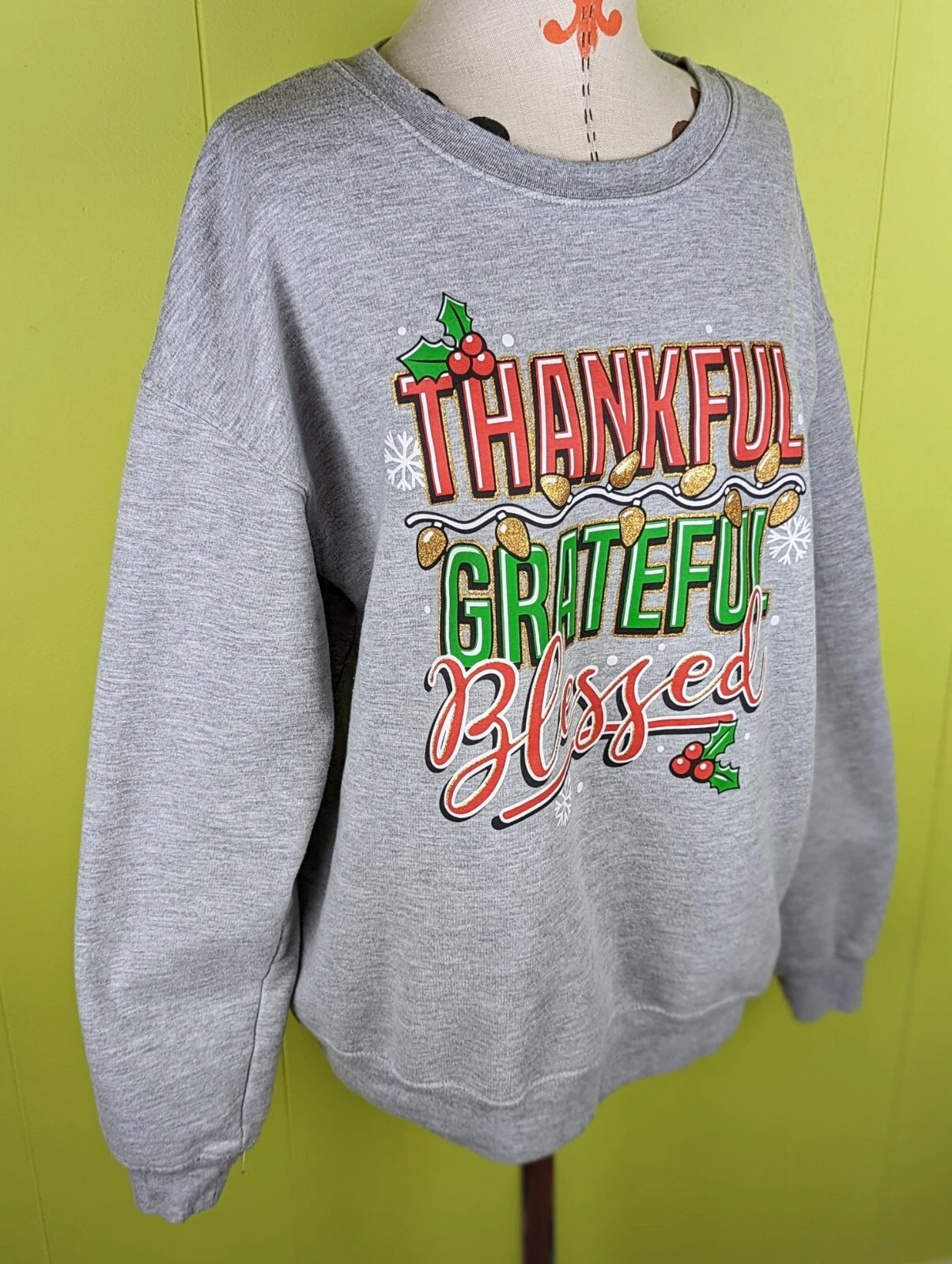 VETEMENTS Felpa grigia Wound Up donna XL 15 17 grata benedetta Natale usata in ottime condizioni