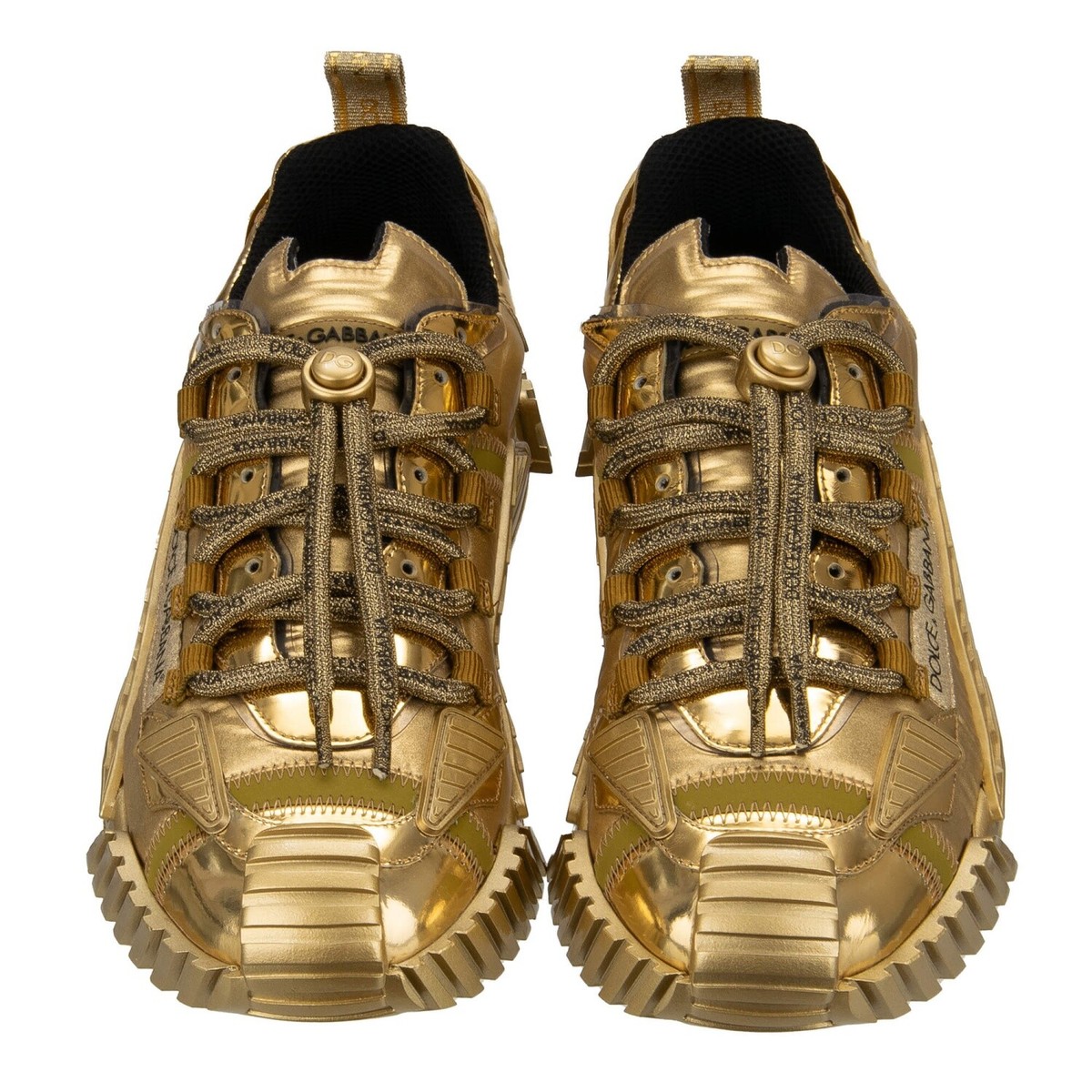 Dolce Gabbana♪SALE♪CS1770 DOLCE & GABBANA Mens Sneakers Gold and Black CS1770 AX393