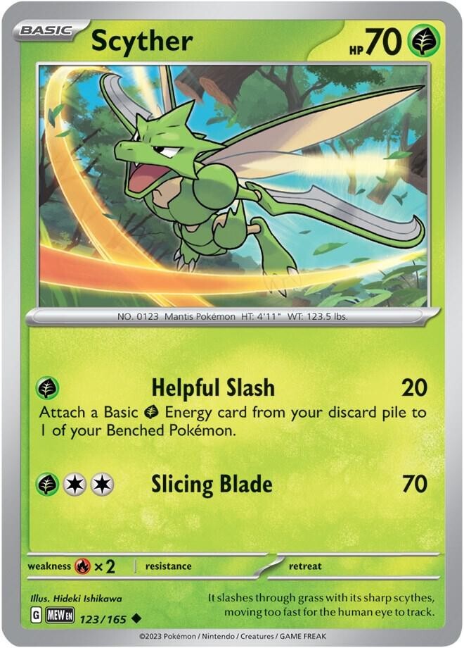 Pokémon TCG Scyther Scarlet & Violet-151 123/165 Regular Uncommon