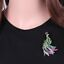 miniature 30  - Fashion Green Crystal Rhinestone Flower Plants Bouquet Enamel Brooch Pin Women