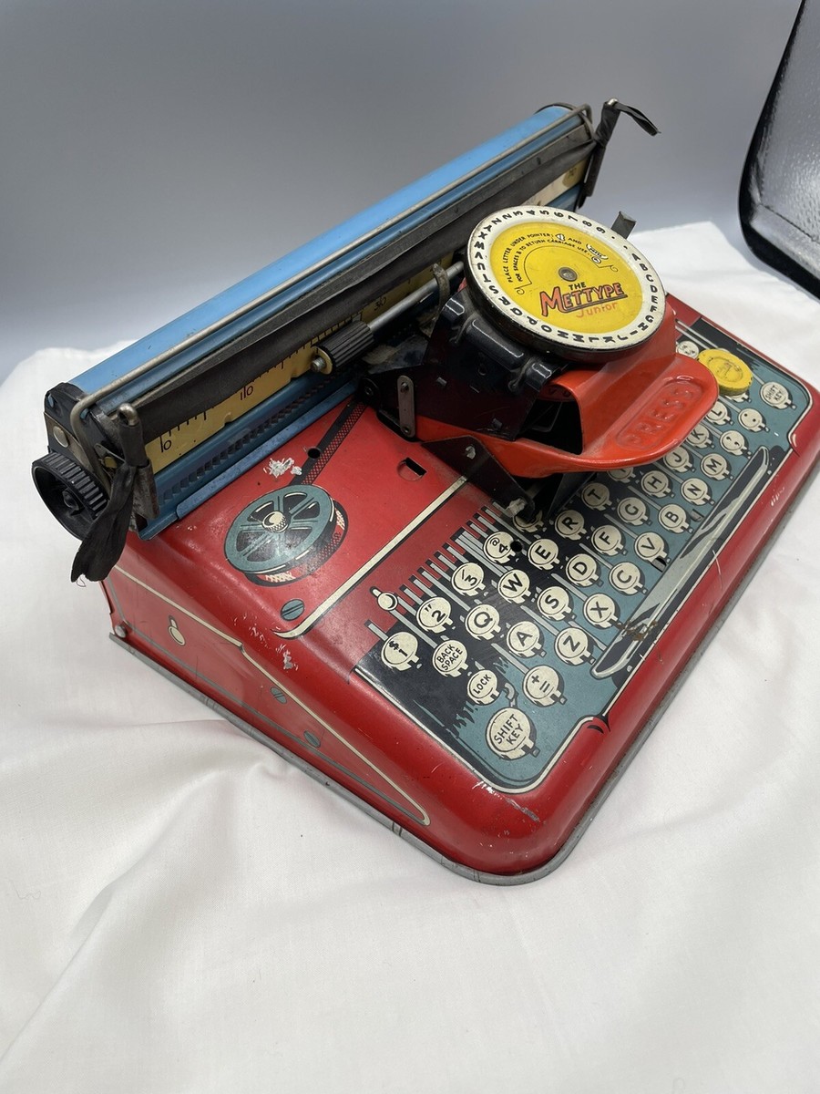 Vintage 1950's THE METTYPE JUNIOR Toy Tinplate Typewriter
