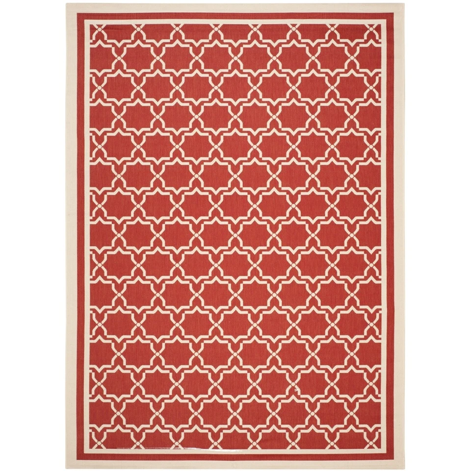 SAFAVIEH Outdoor CY6916-248 Courtyard Collection Red / Bone Rug - Image 4 of 4