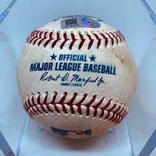 MICHAEL CONFORTO HIT #354 + ROSARIO HIT #186 MLB GAME USED BASEBALL METS 3/31/19