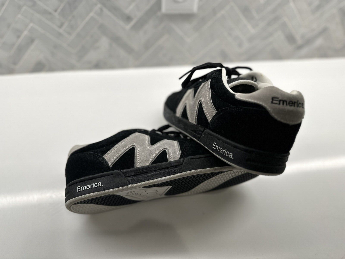 VTG Marc Johnson Emerica OG One Black WHT Skateboarding Shoes Rare