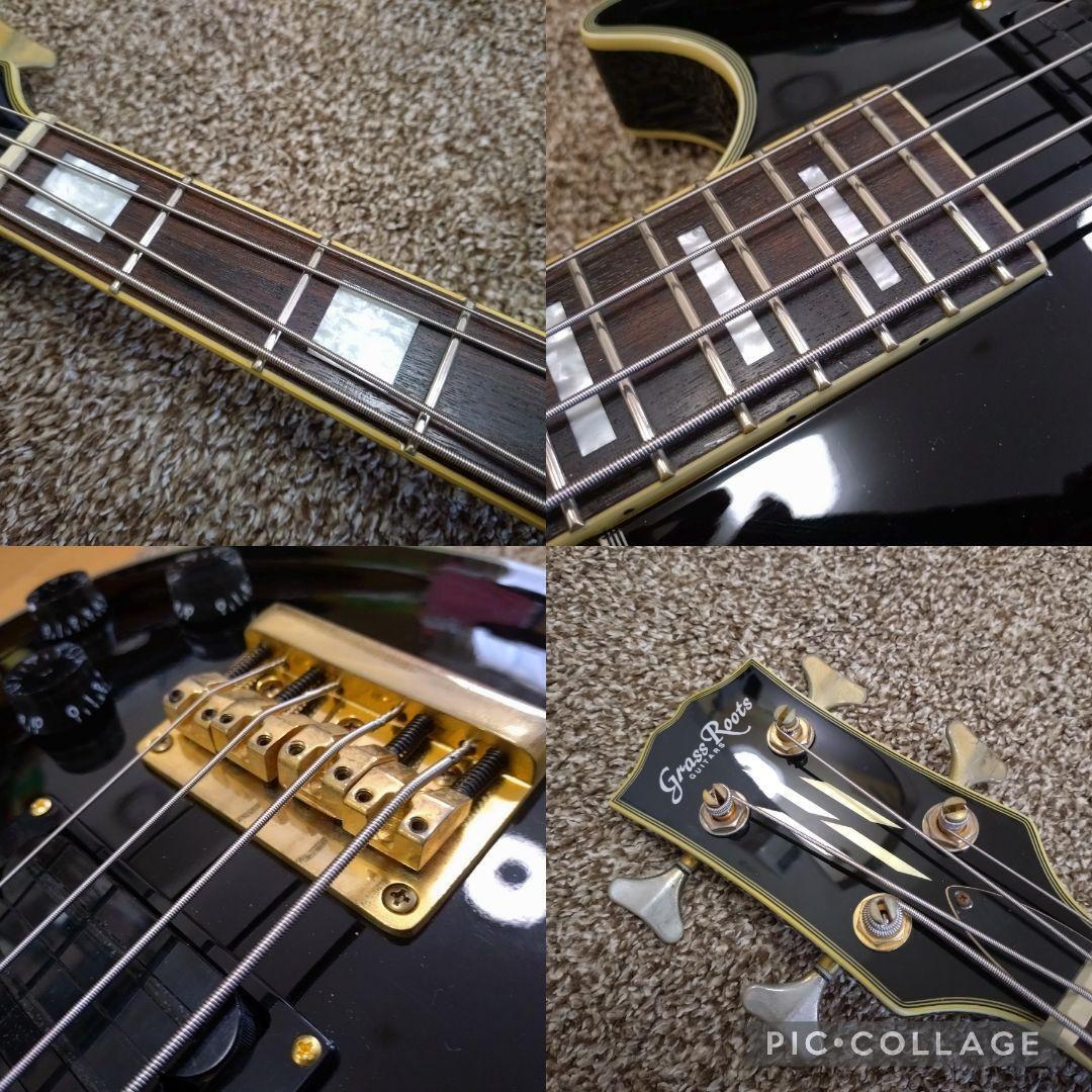 Grass Roots Les Paul Bass Type G-LB-52CC Black Electric Bass Grass Roots Les Paul Bass Type G-LB-52CC Black Electric Bass