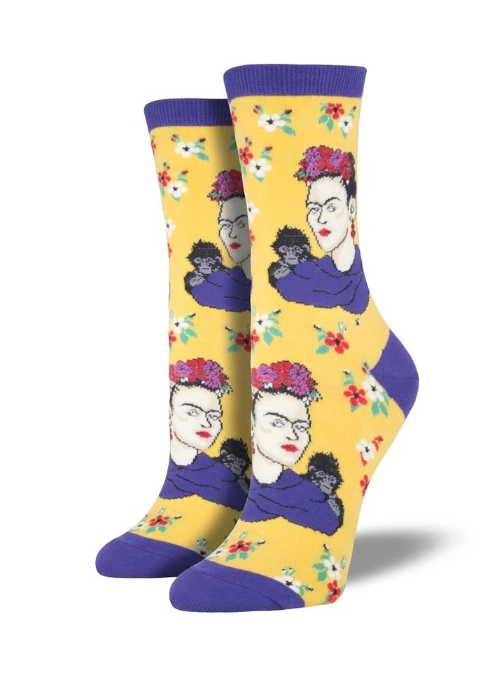 Calcetines Socksmith Mujer Novedad Calcetines Crew "Kahlo Portrait" / ¡Elige Tu Color! Foto 2 de 2