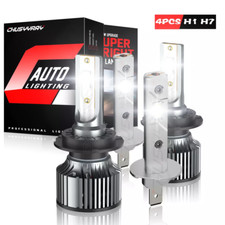 For Benz ML320 ML430 1998-2001 4X H1 H7 LED Headlight High Low Beam Combo Bulbs