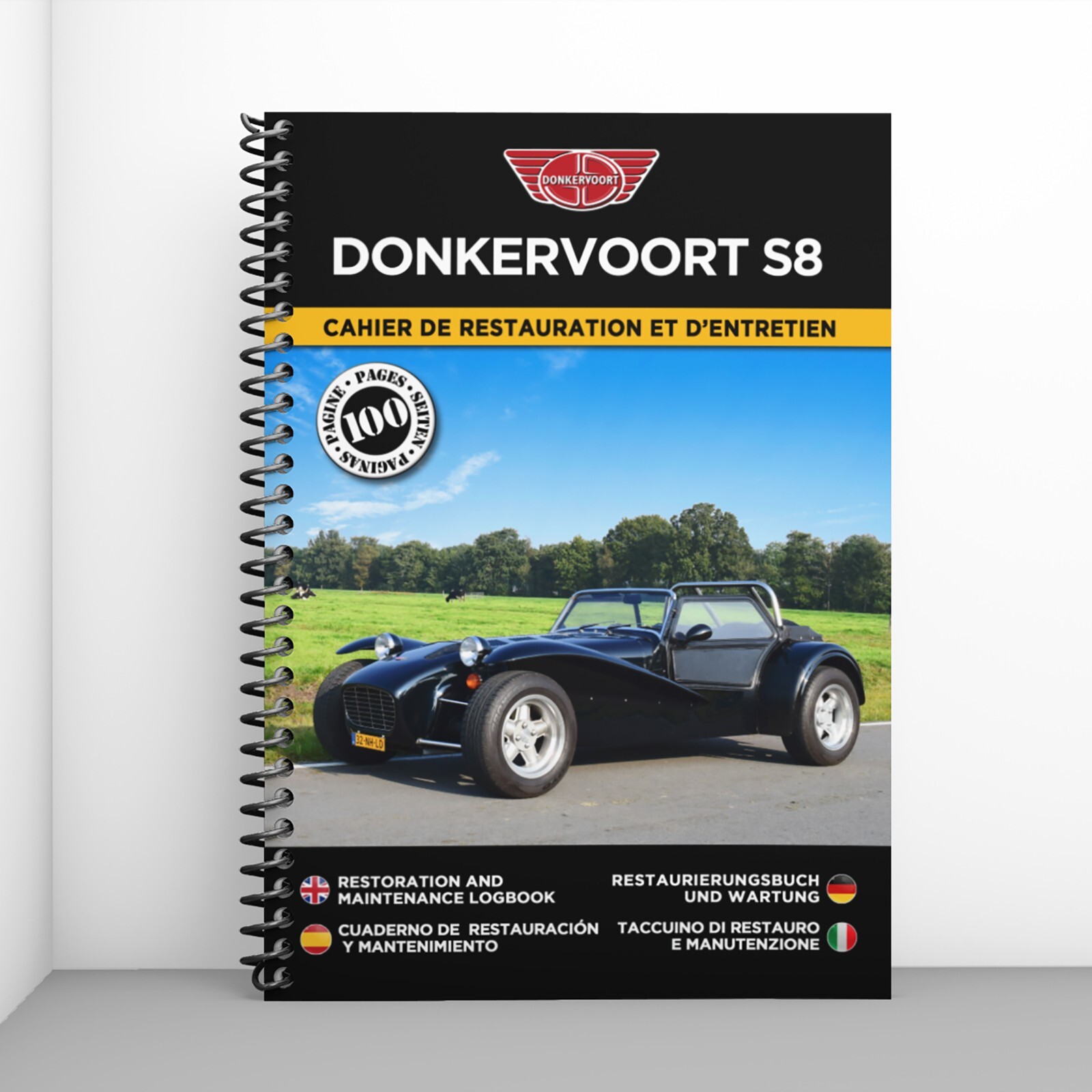 Cahier de restauration Donkervoort S8 pour entretien de cabriolet