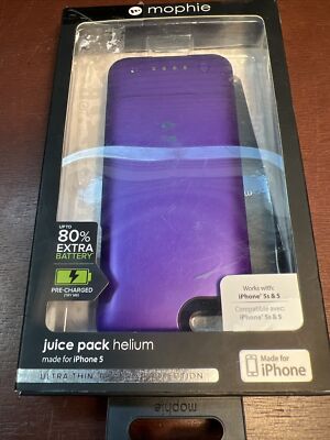 Mophie Juice Pack Helium Rechargeable Battery Case iPhone 5/ 5S - Purple