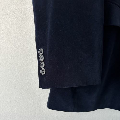 Linea Uomo Blue Velvet Suit Jacket Size 52L - Picture 2 of 10