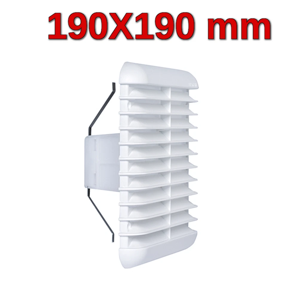 VECAMCO Griglia in plastica quadrata 190x190mm con molla e rete - presa aria cucina