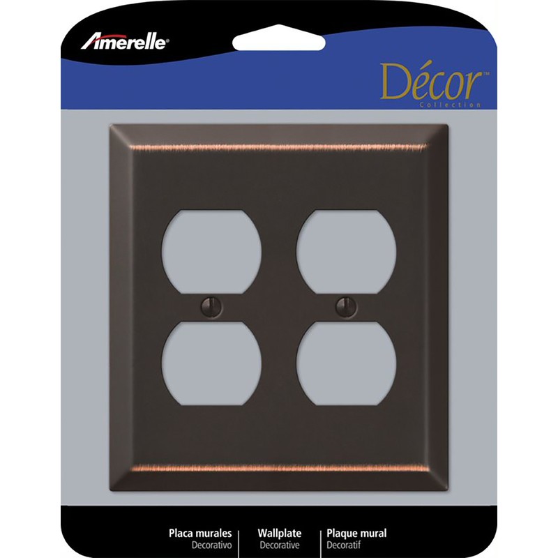 Amerelle 163DDDB Century Aged Bronze Double Duplex Steel Wallplate