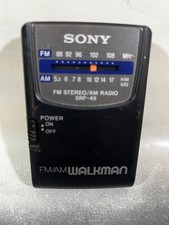 Sony SRF-49 FM/AM Radio Walkman w/ Belt Clip - WORKING