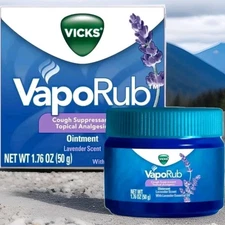 💜(2)Tubes of Vicks VapoRub Lavender Scent Pain Relief Ointment 1.7oz EXP 6/2025