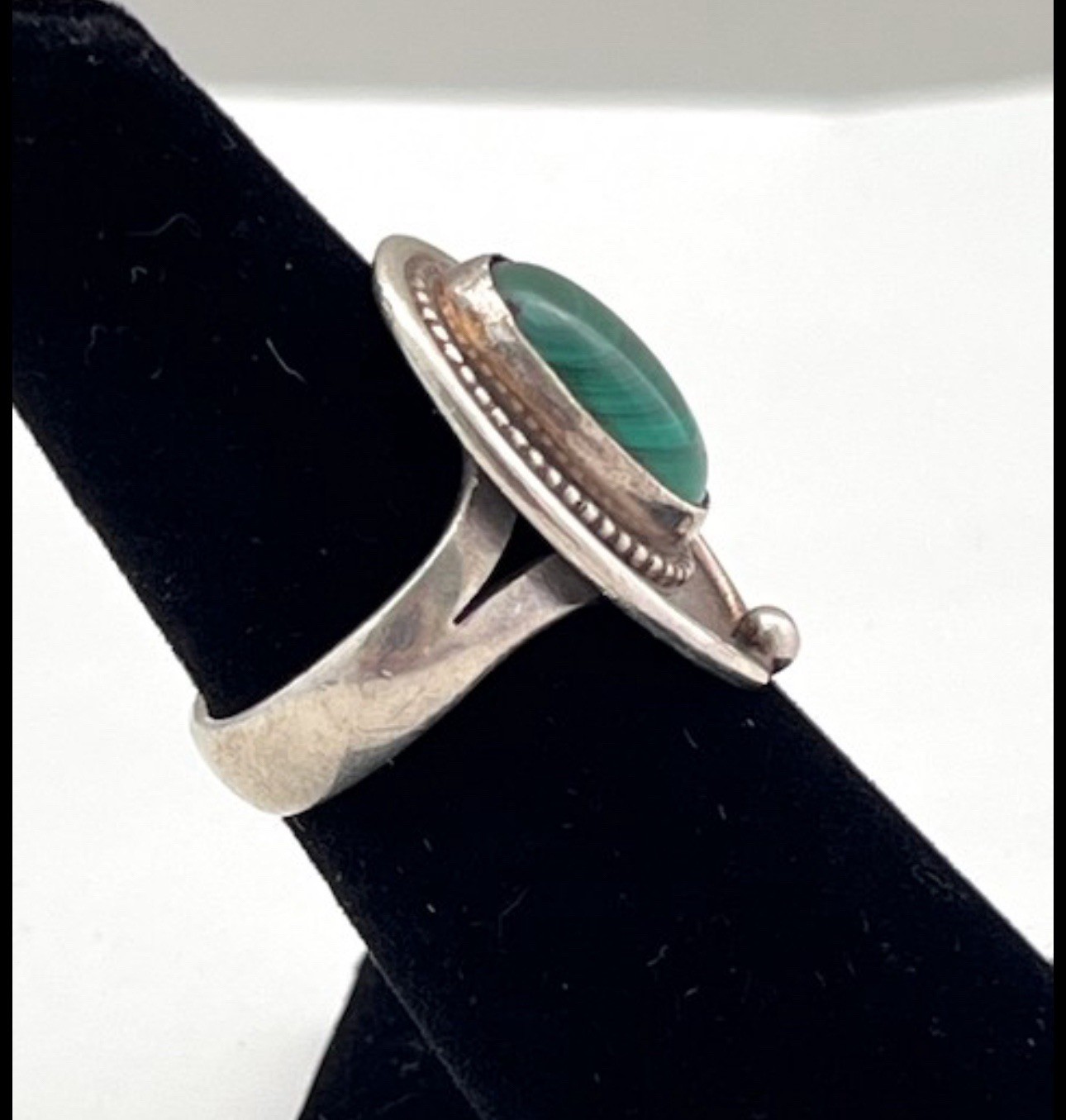 sterling Stirling silver split shank Ring With ov… - image 4