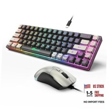 65 Gaming Keyboard and Mouse Combo, RGB Backlit Keyboard 7200 DPI Gaming