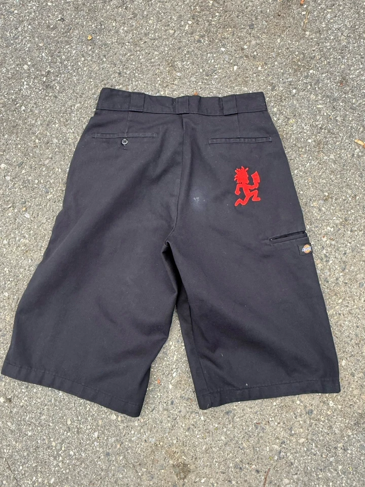 Y2K ICP Dickies Shorts Long Loose Fit Embroidered Hatchetman Sz 32 Psychopathic - Image 4 of 4