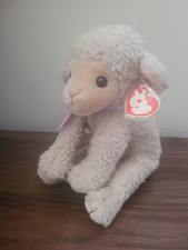 Ty Vintage Beanie Buddy 1997 Lovie the Lamb Sheep 9-inch Plush Purple Bow