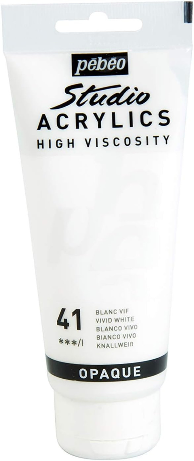Pebeo 831-041 100 ml Studio Acrylic Paint, Vivid White