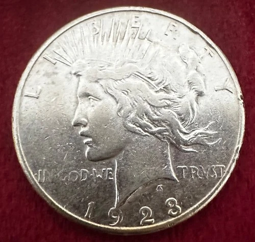 1923 S  Liberty Peace Dollar Silver Coin circulated in good condition