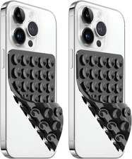AZXYI 2 Pack Silicone Suction Cup Phone Case Mount Double Sided, Non Black 