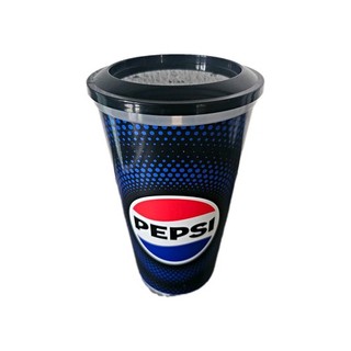 1l Pepsi Trinkbecher mit Deckel Strohhalmaussparung Gebraucht