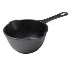 0.5-Quart Cast Iron Saucepan, Small Cast Iron Melting Pot Seasoned with Flaxs...