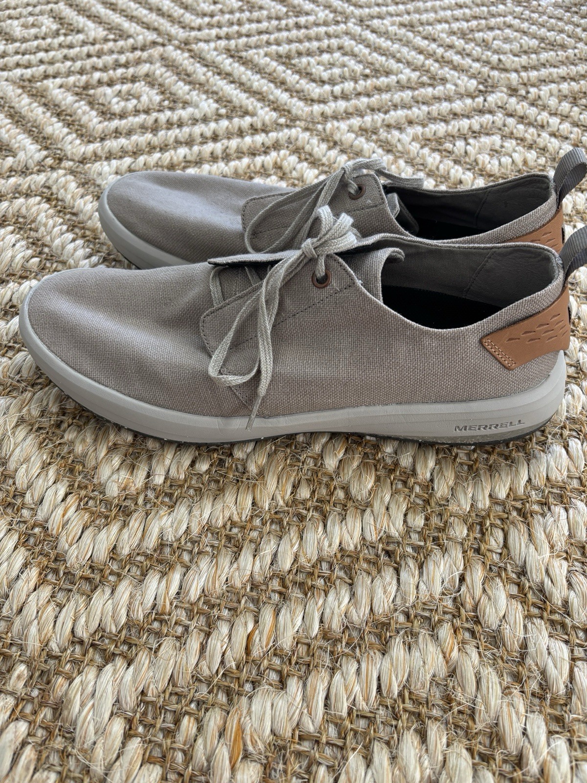 Scarpe sneakers Merrell Gridway uomo taglia 10 grigie casual da passeggio in tela