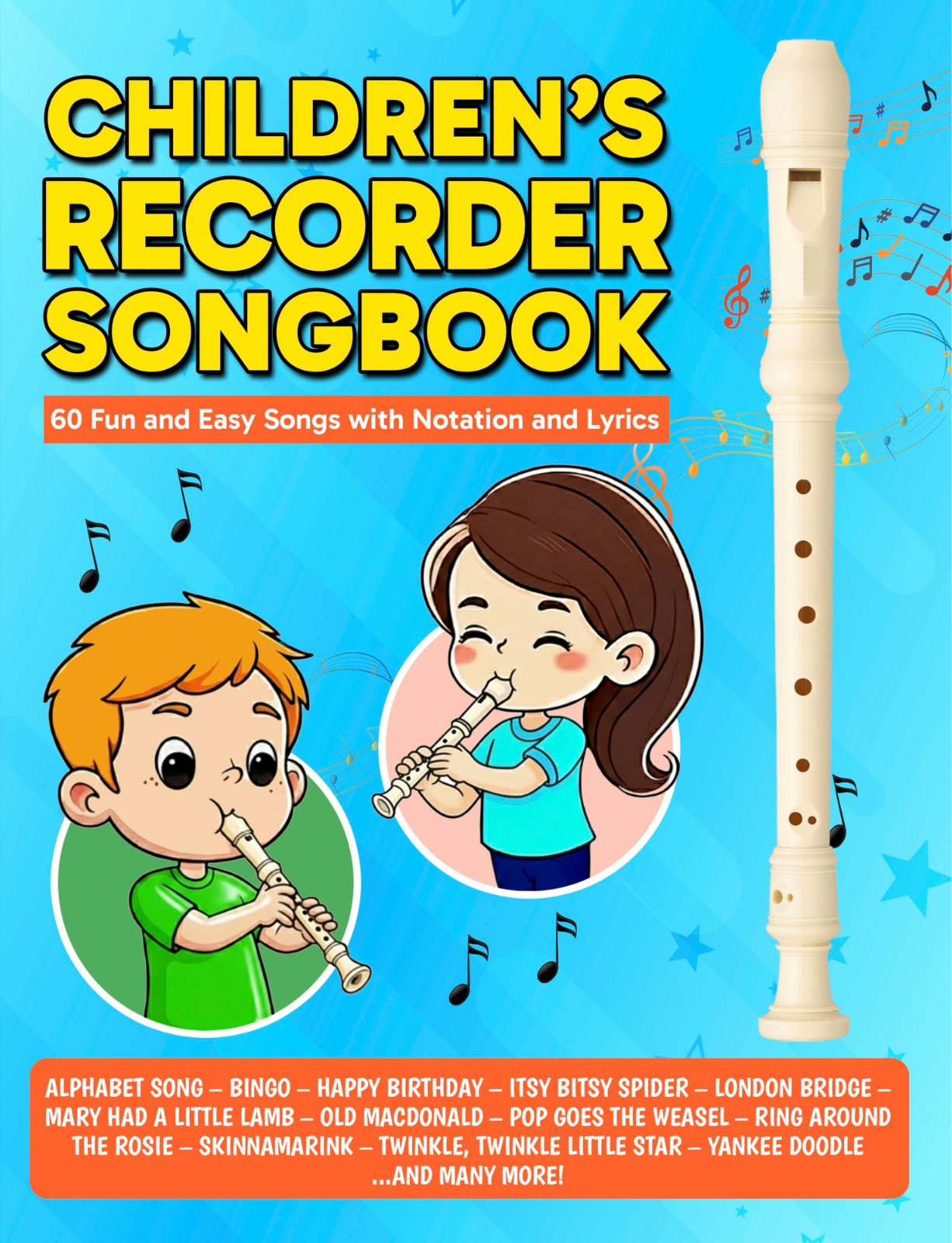 Songbook &ndash; Beginner Recorder Sheet Music &ndash; Pdf File Form
