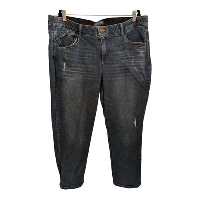 Democracy  Ab Solution Distressed Jeans, Size 22W - EUC Comfort 