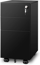 3 Drawer File Cabinet W/ Lock Fully Assembled Except Casters