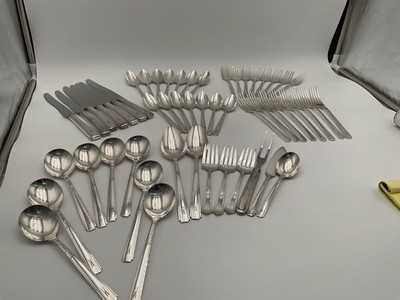 W. M. Roger s AA  Silverplate - Silverware Vintage 45 piece Mixed Monogram  M 