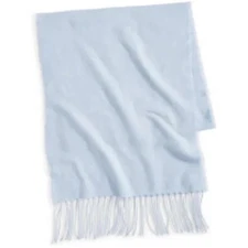  Style & Co Fringe Detail Solid Soft Wrap Scarf in Light Blue