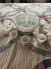 Vintage Tom and Jerry Hazel Atlas 8 Piece Punch Eggnog Bowl Set